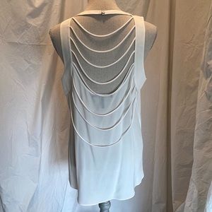 BCBG white silk blouse